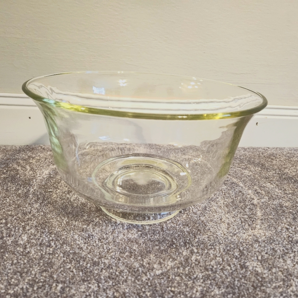 Elegant Clear Glass Bowl with Subtle Yellow Tint